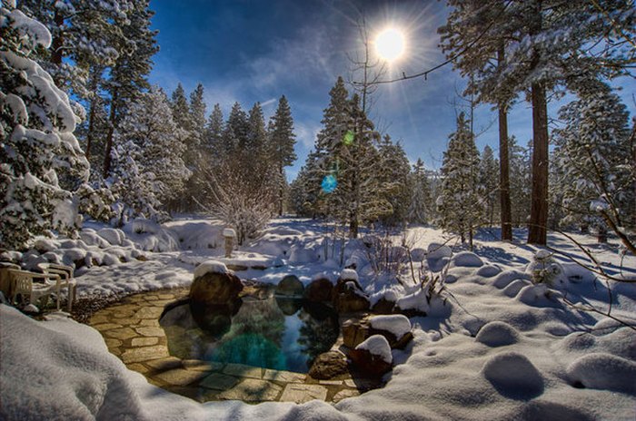 One of the outdoor hot spring pools at Sierraville