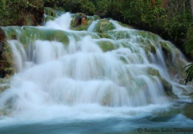 The hot spring waterfall at Mengeruda springs on Flores