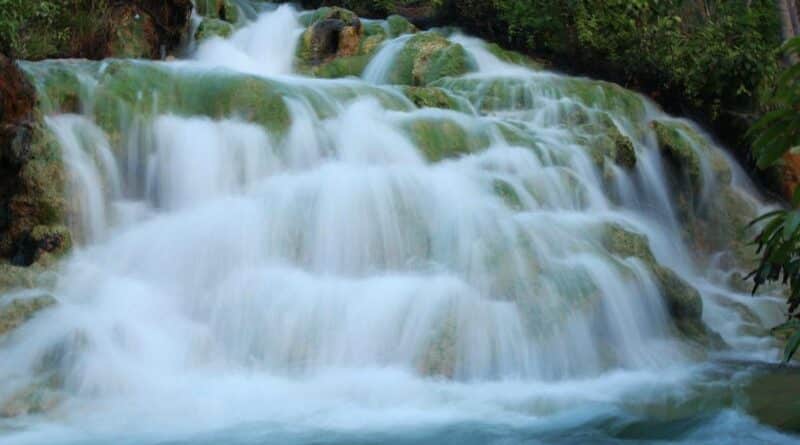 The hot spring waterfall at Mengeruda springs on Flores