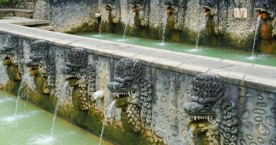 The two main pool of Banjar Hot Springs in Bali