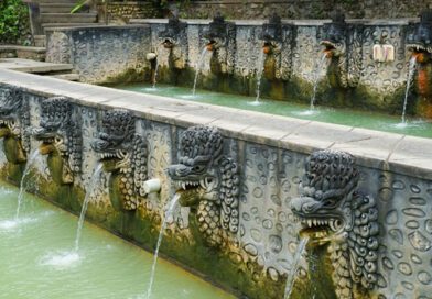 The two main pool of Banjar Hot Springs in Bali