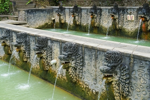 The two main pool of Banjar Hot Springs in Bali