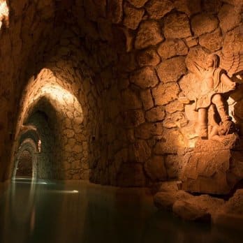 Interior Hot Spring Halls at the Mayan Baths near San Miguel De Allende