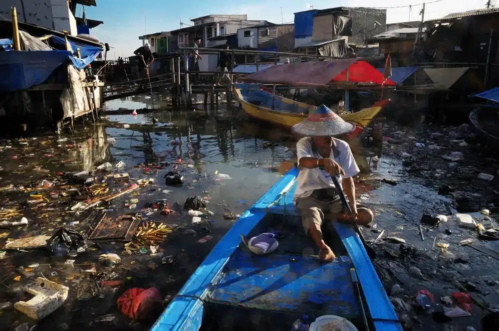 The canals of Jakarta are heavily polluted