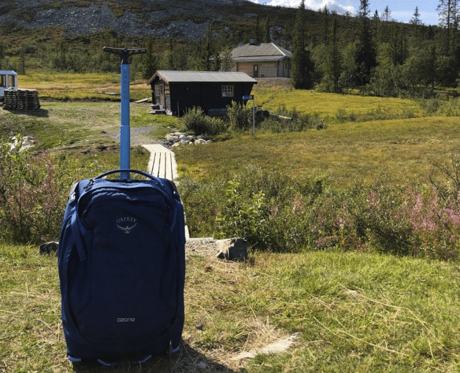 This Osprey Ozone has a wheel handle system that makes it one of the best back packs for back pain