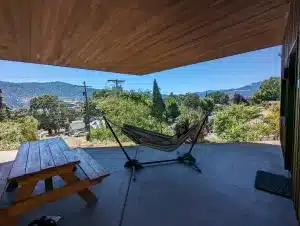 the hammocks at the cabins near the spa